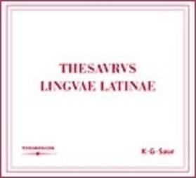  Thesaurus linguae Latinae | Sonstiges |  Sack Fachmedien