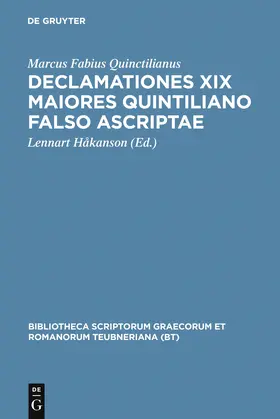 Håkanson |  Declamationes XIX maiores Quintiliano falso ascriptae | Buch |  Sack Fachmedien