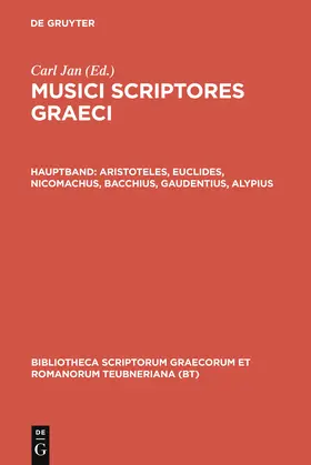 Jan |  Aristoteles, Euclides, Nicomachus, Bacchius, Gaudentius, Alypius | Buch |  Sack Fachmedien