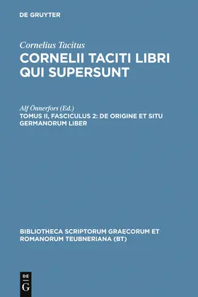 Cornelius Tacitus / Önnerfors |  De origine et situ Germanorum liber | Buch |  Sack Fachmedien