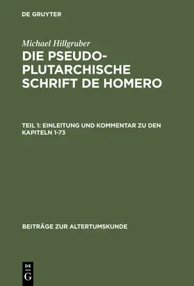 Hillgruber |  Einleitung und Kommentar zu den Kapiteln 1-73 | Buch |  Sack Fachmedien