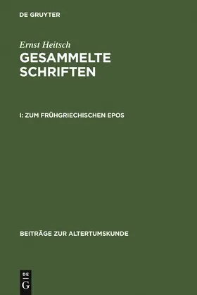 Heitsch |  Zum frühgriechischen Epos | Buch |  Sack Fachmedien