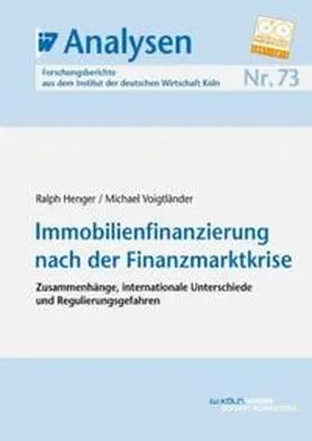 Henger / Voigtländer |  Immobilienfinanzierung nach der Finanzmarktkrise | eBook | Sack Fachmedien