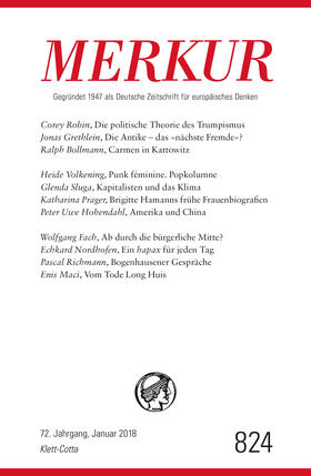 Demand |  MERKUR Deutsche Zeitschrift für europäisches Denken Nr. 824, Heft Januar 2018 | Buch |  Sack Fachmedien