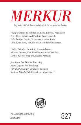 Demand |  MERKUR Deutsche Zeitschrift für europäisches Denken Nr. 827, Heft April 2018 | Buch |  Sack Fachmedien