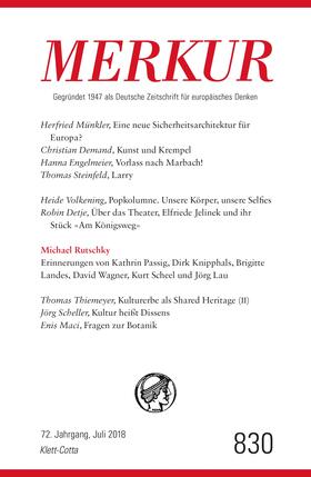 Demand |  MERKUR Deutsche Zeitschrift für europäisches Denken Nr. 830, Heft Juli 2018 | Buch |  Sack Fachmedien