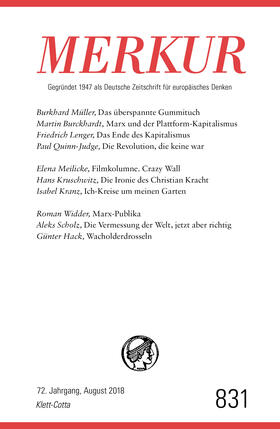 Demand / Knörer |  MERKUR Gegründet 1947 als Deutsche Zeitschrift für europäisches Denken Nr. 831, Heft August 2018 | Buch |  Sack Fachmedien
