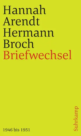 Arendt / Broch / Lützeler |  Briefwechsel | Buch |  Sack Fachmedien