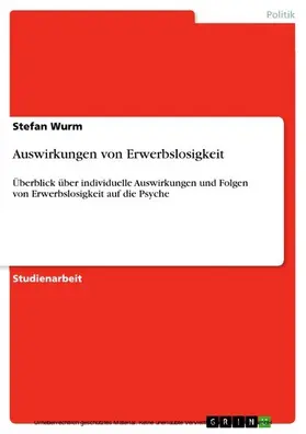 Wurm |  Auswirkungen von Erwerbslosigkeit | eBook | Sack Fachmedien