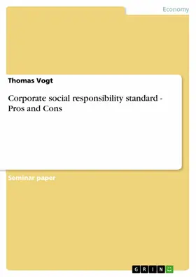 Vogt |  Corporate social responsibility standard - Pros and Cons | eBook | Sack Fachmedien