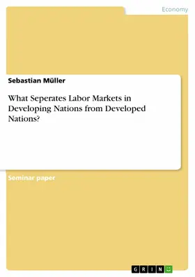 Müller |  What Seperates Labor Markets in Developing Nations from Developed Nations? | eBook | Sack Fachmedien