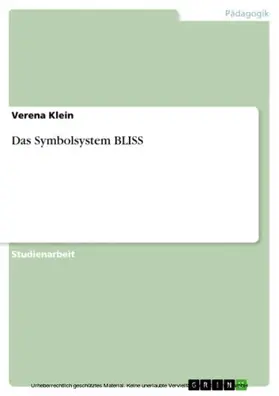 Klein |  Das Symbolsystem BLISS | eBook | Sack Fachmedien