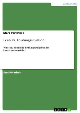 Partetzke |  Lern- vs. Leistungssituation | eBook | Sack Fachmedien