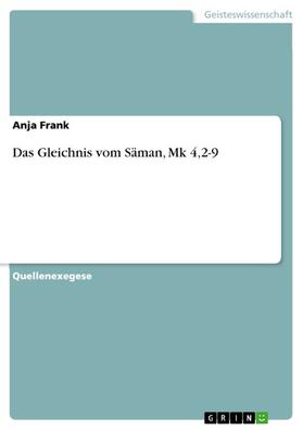 Frank |  Das Gleichnis vom Säman, Mk 4,2-9 | eBook | Sack Fachmedien