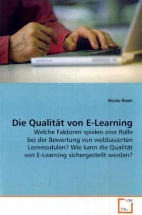 Rosin |  Die Qualität von E-Learning | Buch |  Sack Fachmedien