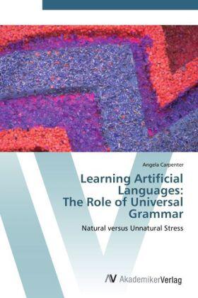 Carpenter |  Learning Artificial Languages:  The Role of Universal Grammar | Buch |  Sack Fachmedien