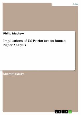 Mathew |  Implications of US Patriot act on human rights: Analysis | eBook | Sack Fachmedien