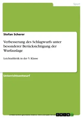 Scherer |  Verbesserung des Schlagwurfs unter besonderer Berücksichtigung der Wurfauslage | eBook | Sack Fachmedien