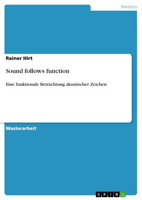 Hirt |  Sound follows function | eBook | Sack Fachmedien