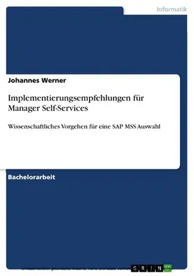 Werner |  Implementierungsempfehlungen für Manager Self-Services | eBook | Sack Fachmedien