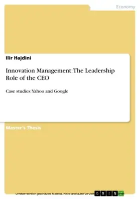 Hajdini | Innovation Management: The Leadership Role of the CEO | E-Book | sack.de