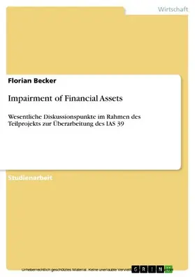 Becker |  Impairment of Financial Assets | eBook | Sack Fachmedien