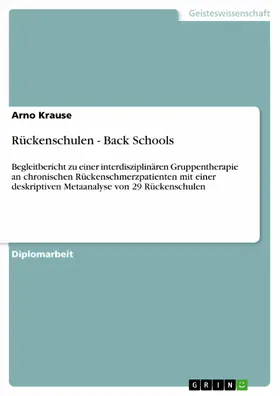 Krause |  Rückenschulen - Back Schools | eBook | Sack Fachmedien