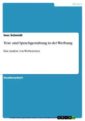 Schmidt |  Text- und Sprachgestaltung in der Werbung | eBook | Sack Fachmedien