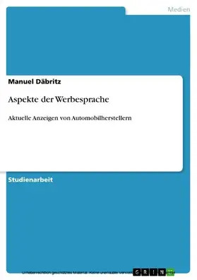 Däbritz |  Aspekte der Werbesprache | eBook | Sack Fachmedien