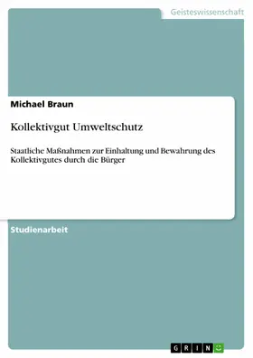 Braun |  Kollektivgut Umweltschutz | eBook | Sack Fachmedien