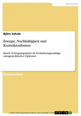 Schulz | Energie, Nachhaltigkeit und Kontraktualismus | E-Book | sack.de