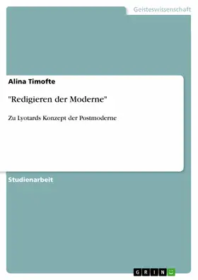 Timofte |  "Redigieren der Moderne" | eBook | Sack Fachmedien