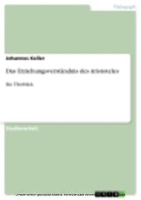 Keller |  Das Erziehungsverständnis des Aristoteles | eBook | Sack Fachmedien