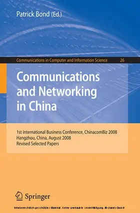 Bond |  Communications and Networking in China | eBook | Sack Fachmedien