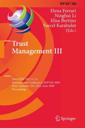Ferrari / Karabulut / Li |  Trust Management III | Buch |  Sack Fachmedien