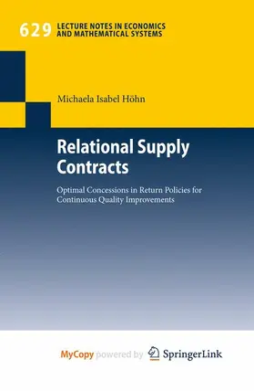 Höhn |  Relational Supply Contracts | Buch |  Sack Fachmedien