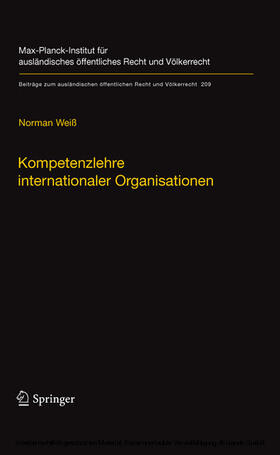Weiß |  Kompetenzlehre internationaler Organisationen | eBook | Sack Fachmedien