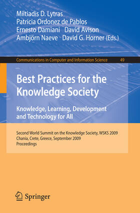 Lytras / Ordóñez de Pablos / Damiani |  Best Practices for the Knowledge Society. Knowledge, Learning, Development and Technology for All | eBook | Sack Fachmedien