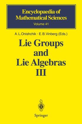 Vinberg / Onishchik |  Lie Groups and Lie Algebras III | Buch |  Sack Fachmedien