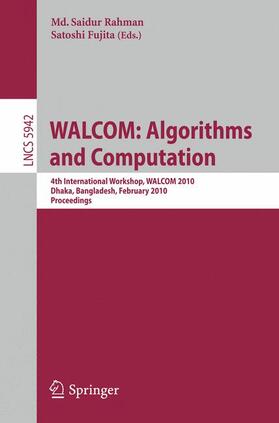Fujita / Rahman |  WALCOM: Algorithms and Computation | Buch |  Sack Fachmedien
