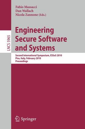 MASSACCI / Zannone / Wallach |  Engineering Secure Software and Systems | Buch |  Sack Fachmedien