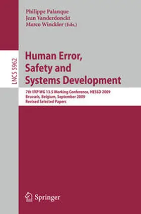 Palanque / Vanderdonckt / Winckler |  Human Error, Safety and Systems Development | eBook | Sack Fachmedien