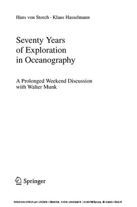 Hasselmann |  Seventy Years of Exploration in Oceanography | eBook | Sack Fachmedien