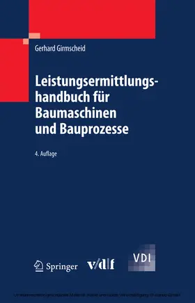 Girmscheid |  Leistungsermittlungshandbuch für Baumaschinen und Bauprozesse | eBook | Sack Fachmedien