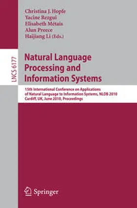 Hopfe / Rezgui / Métais | Natural Language Processing and Information Systems | E-Book | sack.de