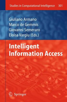 Armano / Semeraro / de Gemmis |  Intelligent Information Access | Buch |  Sack Fachmedien
