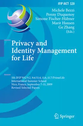 Bezzi / Duquenoy / Fischer-Hübner |  Privacy and Identity Management for Life | eBook | Sack Fachmedien