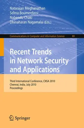 Meghanathan / Boumerdassi / Chaki |  Recent Trends in Network Security and Applications | Buch |  Sack Fachmedien