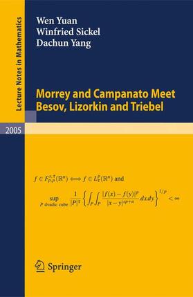 Yuan / Sickel / Yang |  Morrey and Campanato Meet Besov, Lizorkin and Triebel | Buch |  Sack Fachmedien