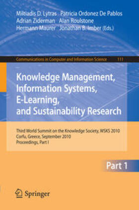 Lytras / Ordonez De Pablos / Ziderman |  Knowledge Management, Information Systems, E-Learning, and Sustainability Research | eBook | Sack Fachmedien